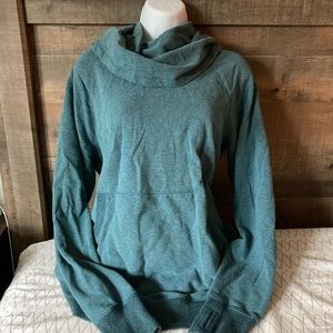 L.L. Bean teal cowl neck sweatshirt